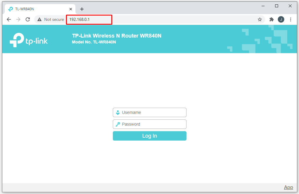interfaz router tplink 192.168.0.1